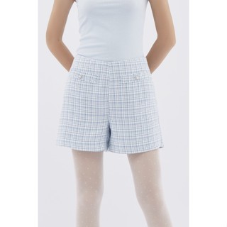 EP กางเกงผ้าทวีต ผู้หญิง สีฟ้า | Tweed Shorts | 4569