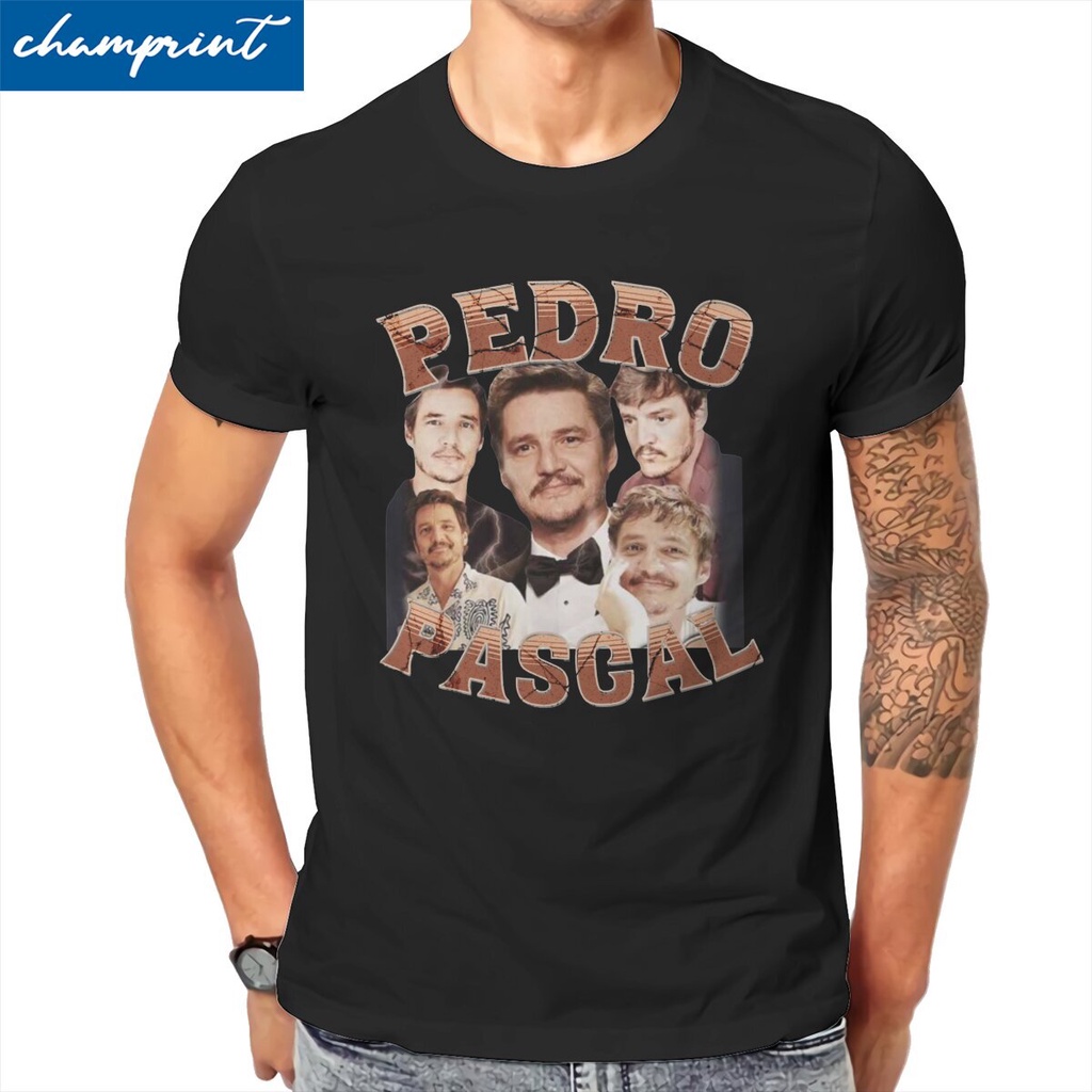 Pedro Pascal the Last of Us T เสื้อผู้ชายผ้าฝ้าย 100% เสื้อยืด O คอ Tee เสื้อแขนสั้นไอเดีย