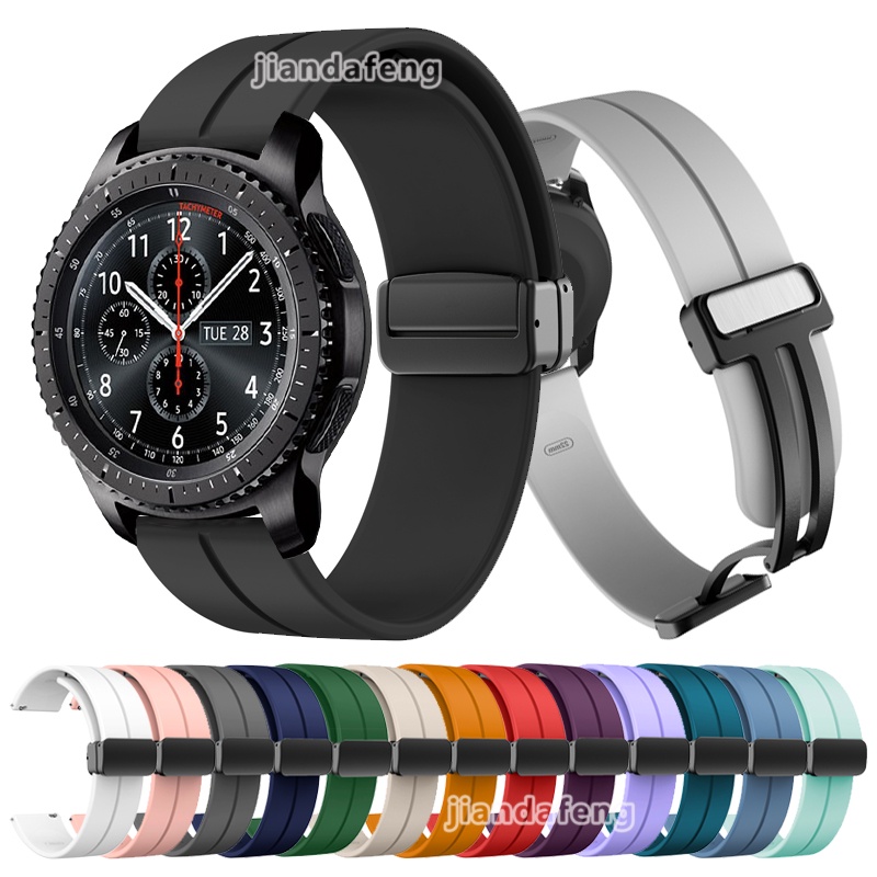 สายนาฬิกาข้อมือ หัวเข็มขัดแม่เหล็ก D สําหรับ Samsung Gear S3 Frontier Classic