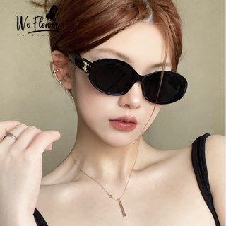 We Flower Chic Triumphal Arch แว่นตากันแดด ทรงวงรี สีดํา เครื่องประดับแฟชั่น สําหรับผู้หญิง