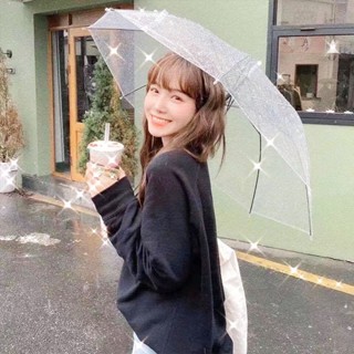 ร่มใส ร่มกันฝน ร่มกันฝนใหญ่ กันแดด ร่มกันฝน Umbrella กันยูวี ร่มกันแดด พกพาสะดวก ร่มถูกคุณภาพดี ร่มสีขาวด้าน