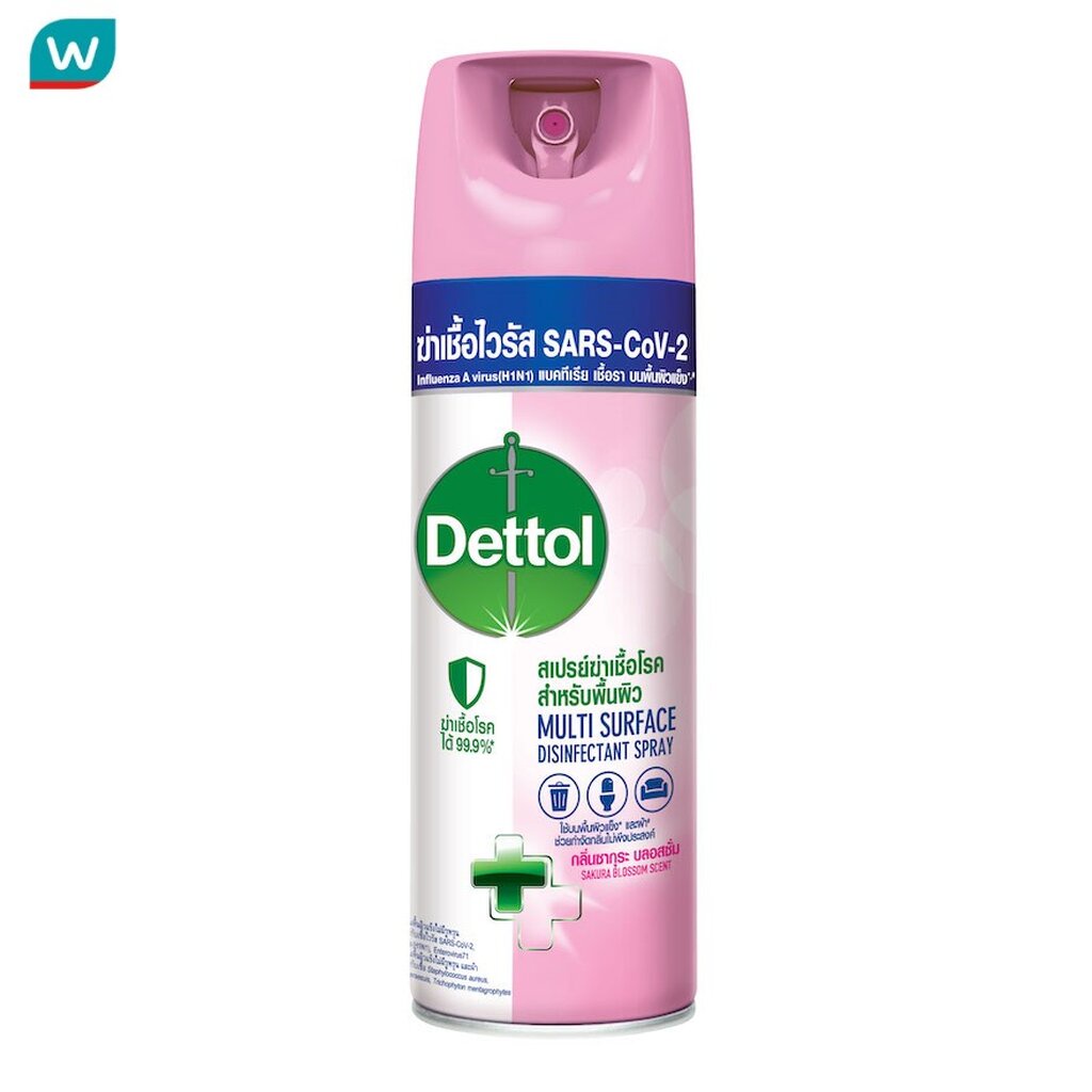Dettol เดทตอล ดิสอินเฟคแทนท์ สเปรย์ กลิ่น ซากุระ บลอสซั่ม 450 มล. สำหรับพื้นผิว