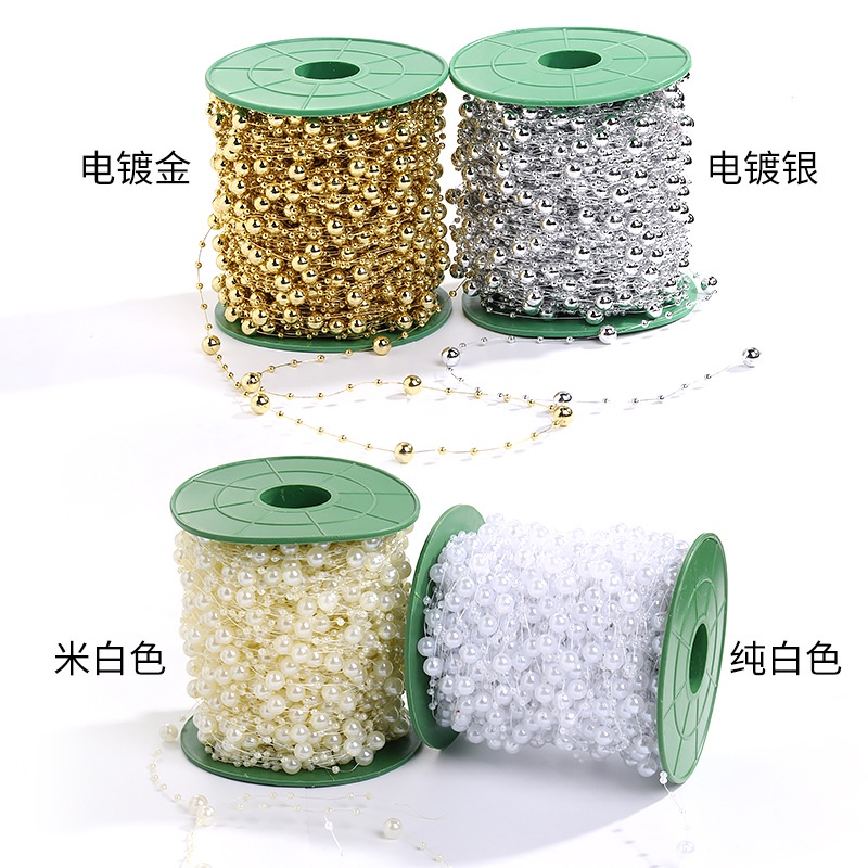สายโซ่ไข่มุกเทียม ยาว 1 เมตร อุปกรณ์เสริม สําหรับชุดแต่งงาน เทศกาล Diy ราคา ถูกที่สุด ดีลบีเคเค แกลเลอรีภาพที่ 6