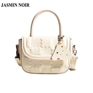 Jasmin NOIR กระเป๋าถือ กระเป๋าสะพายไหล่ หนัง PU พิมพ์ลายดอกไม้ ขนาดเล็ก แฟชั่นสําหรับสตรี