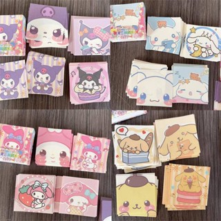 SANRIO แผ่นกระดาษโน้ต ลาย Mymelody Kuromi Pochacco Cinnamoroll Pom Purin Journal สําหรับตกแต่งสมุดไดอารี่ 200 ชิ้น ต่อล็อต