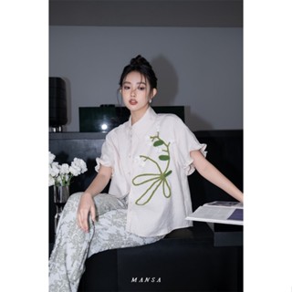MANSA oversized floral shirt เสื้อลายดอก เสื้อเชิ้ตแขนสั้น เสื้อโอเวอร์ไซส์