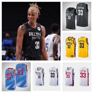 Brooklyn Nets #33 Nicolas Claxton เสื้อบาสเก็ตบอลชายสั้น -เสื้อยืดกีฬา