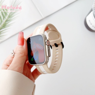 สายนาฬิกาข้อมือซิลิโคน สีแดง สีเขียว สําหรับ iwatch ultra 49 มม. iwatch Series 8 se 7 6 5 4 3 45 มม. 41 มม. 44 มม. 40 มม. 42 มม. 38 มม.