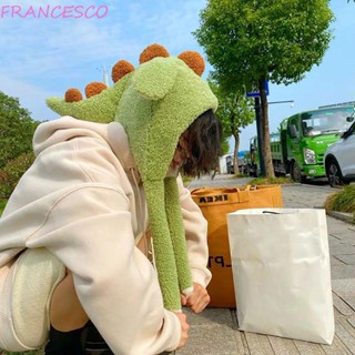 Francesco หมวกตุ๊กตาไดโนเสาร์ ขยับได้ ป้องกันหู กันความหนาว ลายการ์ตูนน่ารัก