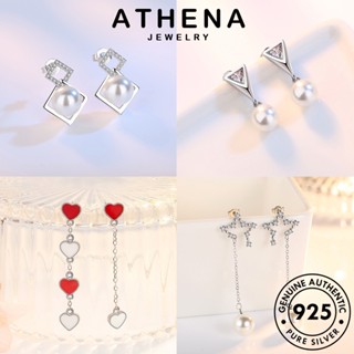 ATHENA JEWELRY ต่างหู 925 แท้ หนีบ มอยส์ซาไนท์ เกาหลี เครื่องประดับ เครื่องประดับ แฟชั่น ตุ้มหู เงิน เพชร ผู้หญิง ต้นฉบับ Silver ห่วง ไข่มุก M029