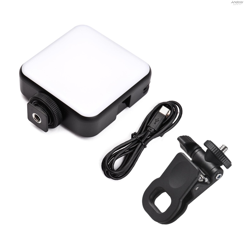 Andoer W64RGB โคมไฟ RGB 2500K-9000K หรี่แสงได้ 20 เอฟเฟค สําหรับประชุมออนไลน์ ไลฟ์สด คอมพิวเตอร์ แท็บเล็ต