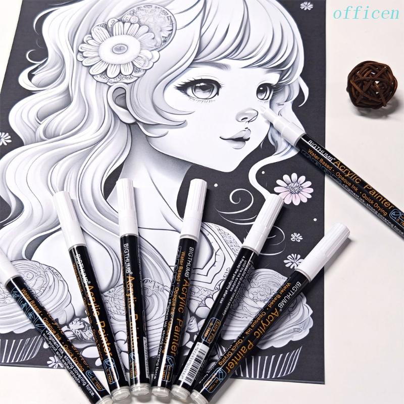 ปากกามาร์กเกอร์อะคริลิค สีขาว สําหรับเดินทาง ตั้งแคมป์กลางแจ้ง ในร่ม