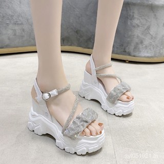 2023พร้อมส่ง!! รองเท้าส้นตึก รัดส้น รองเท้าส้นสูง สูง10.5cm size34-39