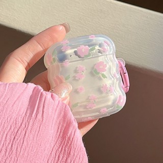 เคสหูฟังบลูทูธ แบบนิ่ม ลายดอกไม้ สีชมพู สําหรับ Airpods Pro 2 AirPod 2 Air pods 3