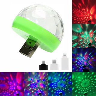 โคมไฟดิสโก้ LED USB ขนาดเล็ก แบบพกพา สีสันสดใส สําหรับปาร์ตี้ ครอบครัว บาร์ เวที สโมสร