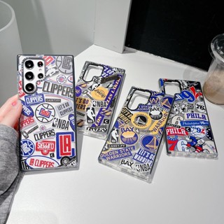 เคสโทรศัพท์มือถือแบบนิ่ม TPU ลายฉลาก BASTKETBALL NBA สําหรับ Samsung Galaxy S23 S22 Ultra S21 Plus S20