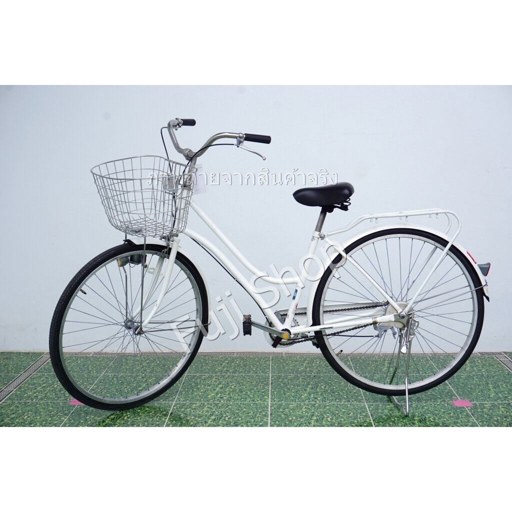 จักรยานแม่บ้านญี่ปุ่น - ล้อ 27 นิ้ว - ไม่มีเกียร์ - สีขาว [จักรยานมือสอง]
