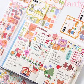 Lanfy สติ๊กเกอร์ลายการ์ตูน Diy สําหรับตกแต่งสมุดภาพอัลบั้มภาพกระเป๋าเดินทาง