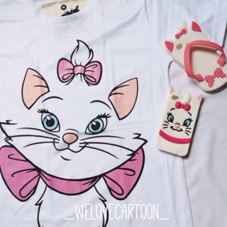 TOP CTเสื้อยืดลายการ์ตูนแมวมารี Marie Cat