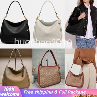 COACH CC435 CC436 Tote Cary Hobo กระเป๋าสะพายผู้หญิง/ความจุขนาดใหญ่/หนังวัว/สไตล์คลาสสิก/กระเป๋าพเนจร