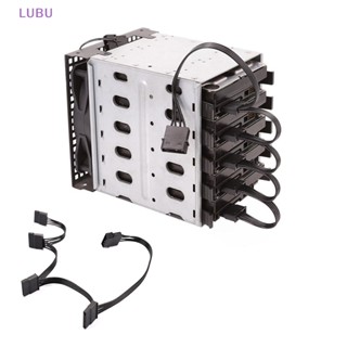 Lubu Molex 4pin IDE 1 to 5 SATA 15Pin ฮาร์ดไดรฟ์ พาวเวอร์ซัพพลาย แยก สายเคเบิล ใหม่