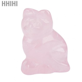 Hhihi Rose Quartz Pink Kitten-Shaped Design Healing Stone Well Polished For