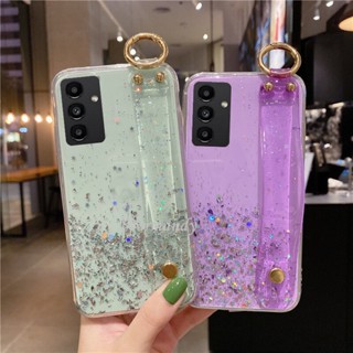 พร้อมส่ง เคสโทรศัพท์มือถือ ซิลิโคนนุ่ม ใส กันกระแทก ลายท้องฟ้ากลางคืน พร้อมสายรัดข้อมือ สําหรับ Samsung Galaxy A24 5G