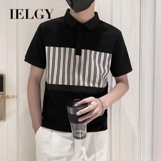 Ielgy เสื้อยืดลําลอง เข้ารูป เข้ากับทุกการแต่งกาย แฟชั่นเรียบง่าย สําหรับผู้ชาย