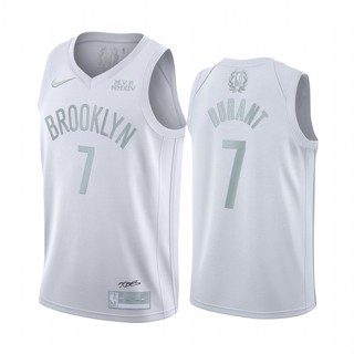 เสื้อกีฬาบาสเก็ตบอล แขนกุด ปักลาย NBA Brooklyn 7 Nets สีทอง สีขาว  264962