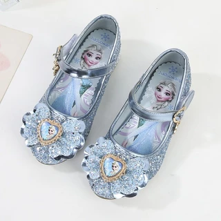 Pippikids- รองเท้าส้นสูง รองเท้าหนัง คริสตัล เจ้าหญิงเอลซ่า สําหรับเด็กผู้หญิง