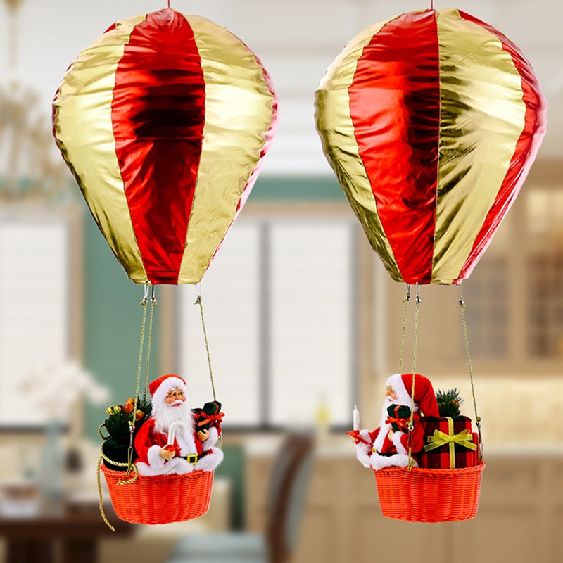 สีสัน Hot Air บอลลูน Santa Claus Xmas ตกแต่งงานแต่งงาน Shop Mall Atrium แขวนตกแต่งวันเกิด Party Deco