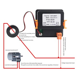 【MT】เครื่องวัดแรงดันไฟฟ้าดิจิทัล Ac50-500v AC1-120A หน้าจอ LED