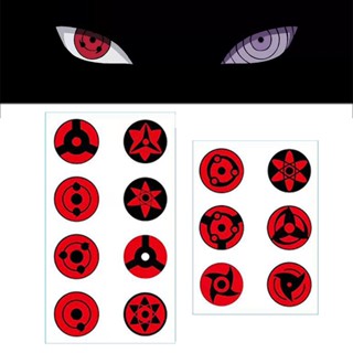 สติกเกอร์รอยสัก ลายอนิเมะนารูโตะ Akatsuki Sharingan กันน้ํา พร็อพสําหรับผู้ใหญ่ และเด็ก