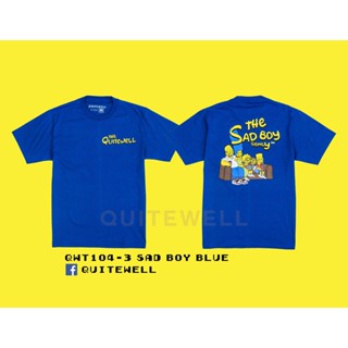 พร้อมส่ง ผ้าฝ้ายบริสุทธิ์ QWT104-3 SAD BOY BLUE น้ำเงิน T-shirt