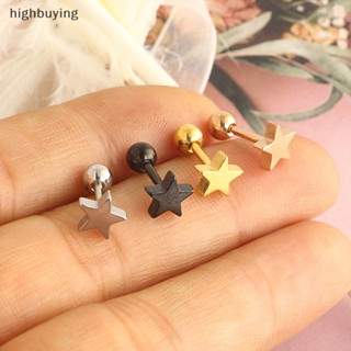 [highbuying] 1 คู่ ดาว ต่างหู สําหรับผู้หญิง กระดูกหู กระดูกอ่อน ต่างหูเกลียว ต่างหูสตั๊ด เครื่องประดับร่างกาย ของขวัญใหม่ พร้อมส่ง