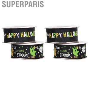 Superparis 4 Pcs Halloween Ribbon 10 Yards 1 Inch Width Cartoon Pattern Halloween Decorative Ribbon for Party Decoration christmas ribbon