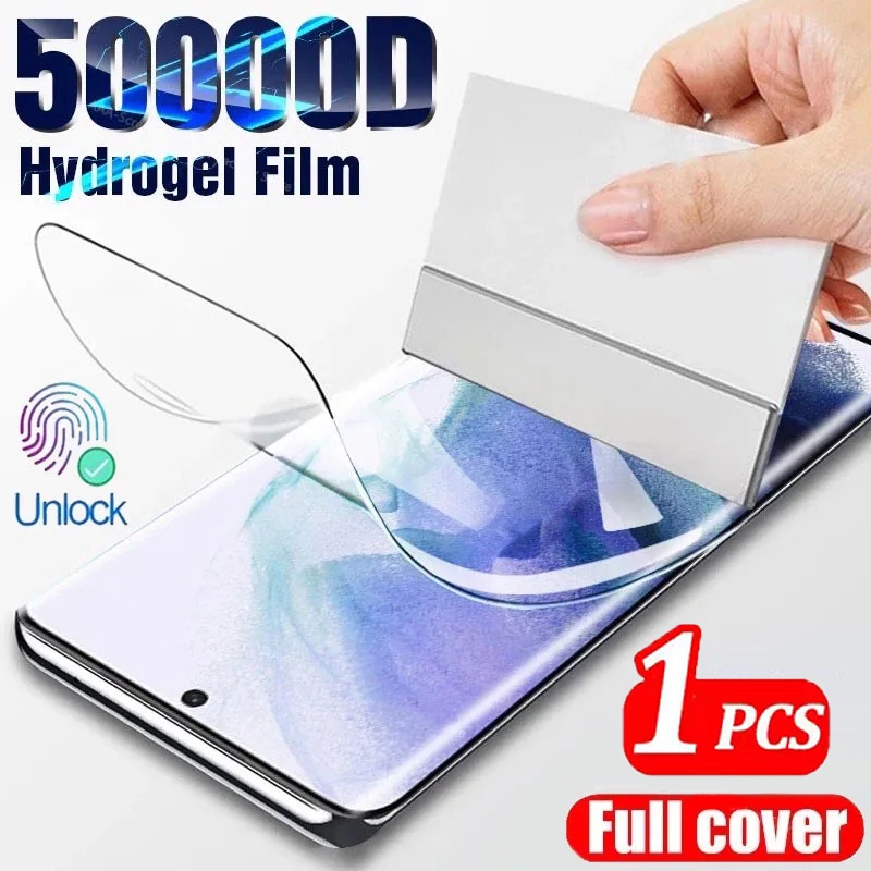 ฟิล์มไฮโดรเจลผิวโค้งเต็มรูปแบบใช้สำหรับ Samsung ss Galaxy S24 S23 S22 S21 S20 FE S10 Note 20 Ultra 10 Plus Pro 5G 4G 2024