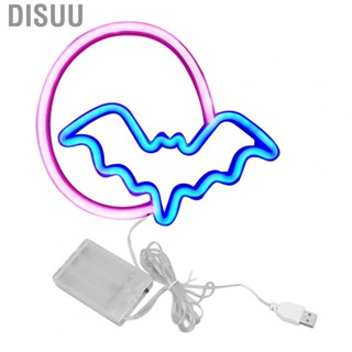 Disuu Neon Signs Moon And Bat  Neon Lights USB  Powered For Decoration