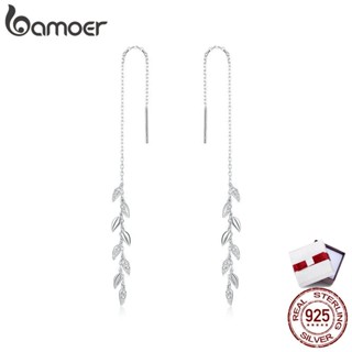 bamoer 925 Sterling SilverShiny Wheat Ears Stud Earrings for Girl Enamel Asymmetry Hypoallergenic Ear Stud for girl women BSE447