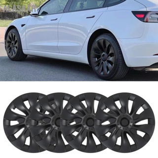 ALASKAR 4Pcs 18in ล้อ Hubcap Matte Black Cool Sporty สำหรับ Tesla รุ่น 3 2017 ถึง 2023