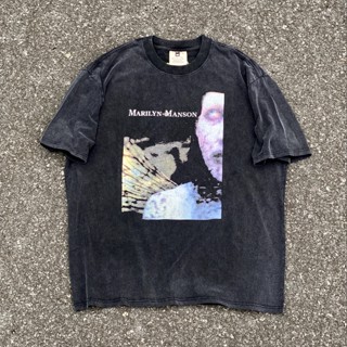 สินค้าพร้อมส่ง ! เสื้อยืดแขนสั้น พิมพ์ลาย Marilyn Manson The Eye of Hell สไตล์วินเทจ สําหรับผู้ชาย และผู้หญิง