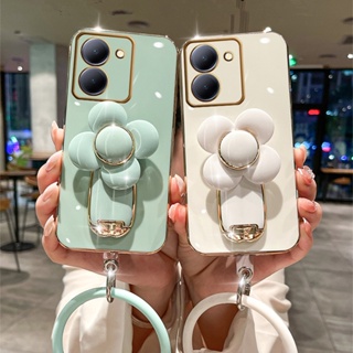 เคสโทรศัพท์มือถือ ลายกังหันลม 3D หมุนได้ พร้อมสายคล้องมือ สําหรับ VIVO Y78 Y27 Y02T 5G 4G VIVOY78 VIVOY27