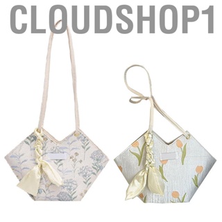 Cloudshop1 Women Shoulder Bag  Basic Portable PU Leather Large  Floral Print Women Bag  for Shopping for Lady