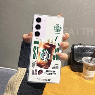 พร้อมส่ง เคสโทรศัพท์มือถือใส แบบนิ่ม ลาย Starbucks กันกระแทก สําหรับ Samsung Galaxy S23 Ultra S23+ S22 Ultra S22 Plus S21 FE 5G 2023 GalaxyS23 S23Ultra