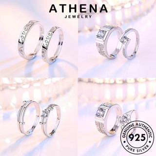 ATHENA JEWELRY 925 แท้ เกาหลี เงิน แฟชั่น คู่รัก เรียบง่าย แหวน Silver เครื่องประดับ ต้นฉบับ มอยส์ซาไนท์ไดมอนด์ เครื่องประดับ M060