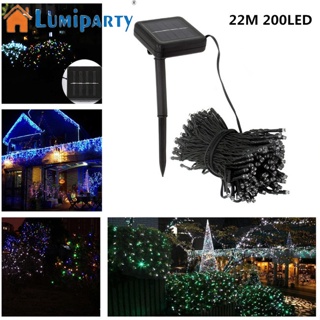 Lumiparty สายไฟหิ่งห้อย Led 200 ดวง พลังงานแสงอาทิตย์ 22 เมตร สําหรับตกแต่งต้นคริสต์มาส งานแต่งงาน กลางแจ้ง