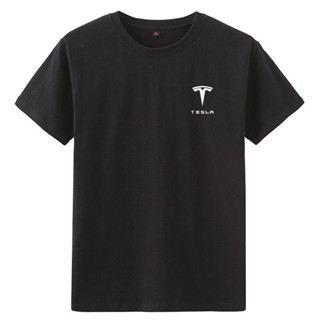 Tesla Tesla Tesla เสื้อยืด แขนสั้น เหมาะกับใส่ทํางาน สําหรับผู้ชาย และผู้หญิง