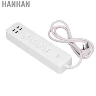 Hanhan Power Strip Surge Protector  Smart Power Strip Powerful 2500W Universal Flexible with 4 Smart Outlets 4 USB Ports for Home