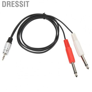 Dressit 3.5mm To Dual 6.35mm Cable  Flexible 3.3ft Y Splitter  Cable  for Speaker for Microphone