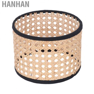 Hanhan Rattan Lamp Shade  Hex Polygon Shape Universal Excellent Light Transmission Fine Wrapping Safety Rattan Lamp Cover  for E14 for Chandelier Lamp